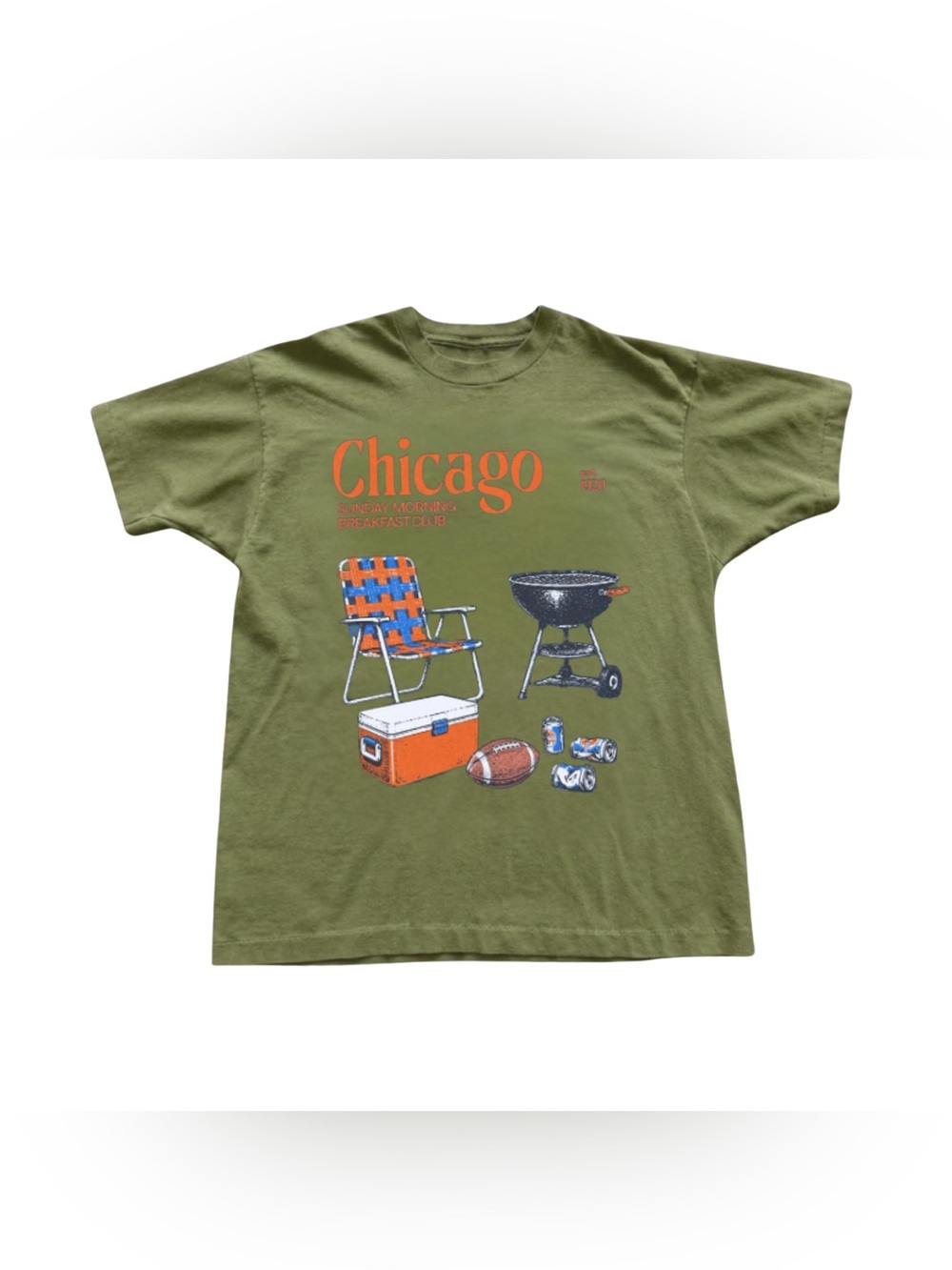 Military Green Chicago Graphic Short Sleeve Tee